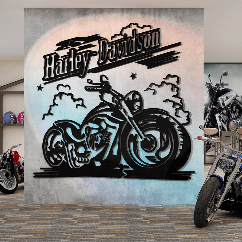 摩托机车元素俱乐部墙贴男生卧室布置创意酒吧装饰台球室墙面贴纸