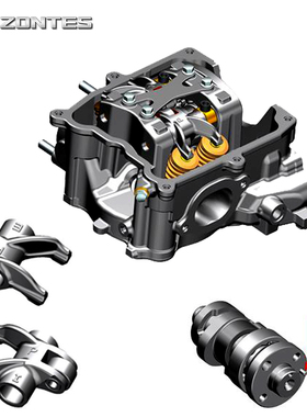 升仕ZT350DEM3踏板摩托发动机配件汽缸头凸轮轴进排气摇臂轴气门