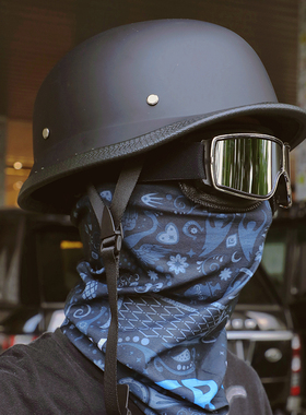 骑行防风镜摩托车头盔护目镜男女飞行员眼镜哈雷半盔复古瓢盔风镜