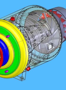 FD3-64涡轮喷气发动机三维建模图纸 Solidworks设计
