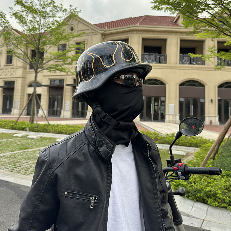 摩托车巡航踏板机车头盔复古男夏季透气3C认证骑行夏天瓢盔轻量化