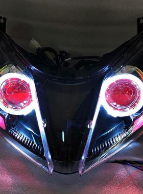 配件适配uy125摩托车大灯总成适用于改装海5LED双光透镜天使眼 23