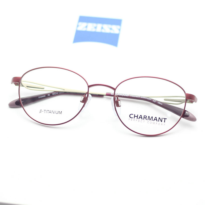 日本夏蒙纯钛全框圆框ch29600 超轻眼镜框 近视眼镜架 中码 50-18