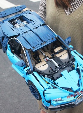 适用乐高成人版布加迪威龙兰博基尼跑车高难度超大型积木男生玩具