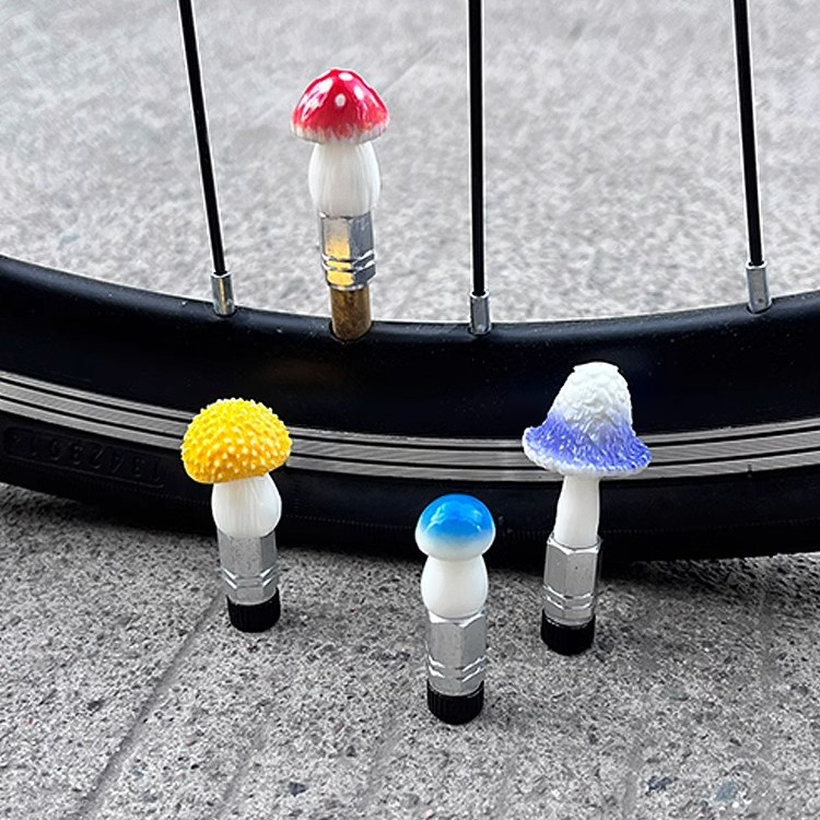 山地自行车装饰气门芯帽嘴盖可爱小蘑菇通用公路车单车电瓶摩托车