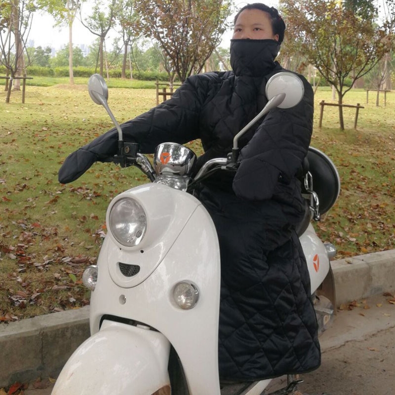 穿身上的挡风被防风罩冬季电瓶车带帽子自行车摩托骑行保暖可穿