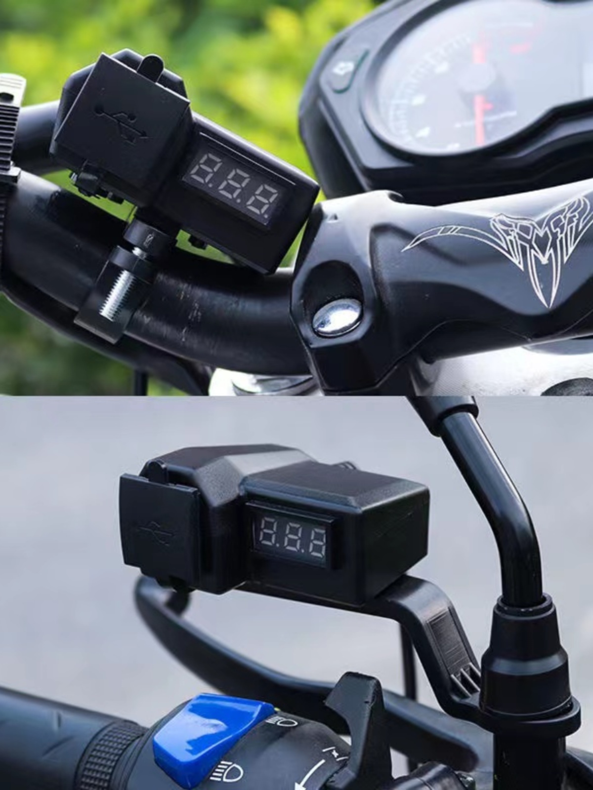 电动摩托车手机充电器通用加装USB充电口3.1A12V转5V防水智能快充