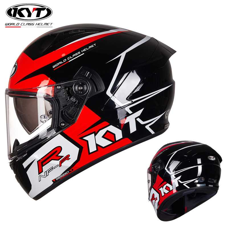 新款KYT摩托车头盔夏季轻便男女士全盔防雾双镜片机车全覆式跑盔