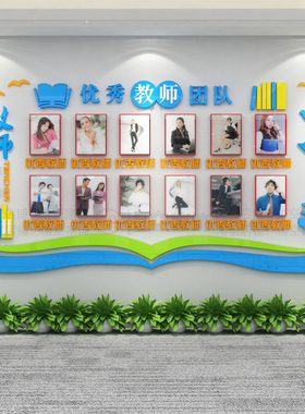 教师资风采形象展示文化墙贴办公室学校幼儿园教室墙面布置装饰