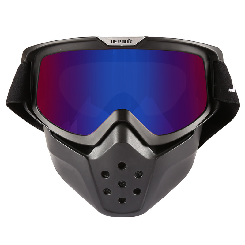 摩托车头盔面罩机车复古哈雷风镜防风沙滑雪护目镜鬼面具
