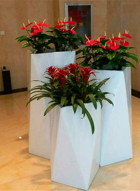 包邮现货玻璃钢花盆组合商场办公户外厚花箱欧式简约绿植花瓶装饰