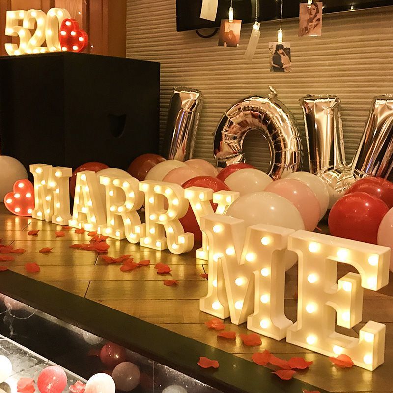 酒店房间布置道具520情人节装饰品求婚灯布置后备箱浪漫室内表白