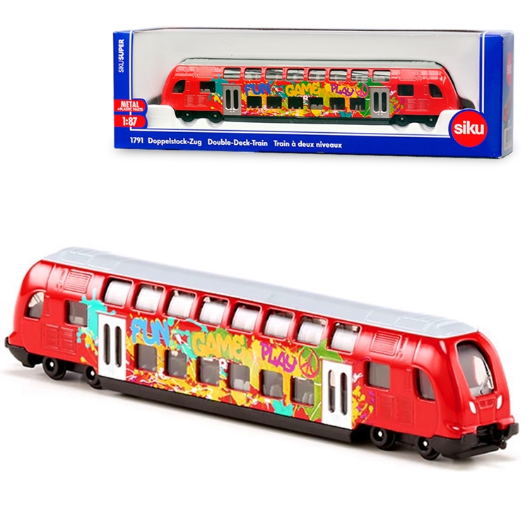 包邮仕高双层列车有轨电车火车1791 合金轨道车巴士模型玩具