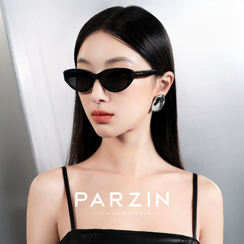 帕森PAZA系列猫眼窄框墨镜女范丞丞明星同款遮阳防晒太阳镜12733