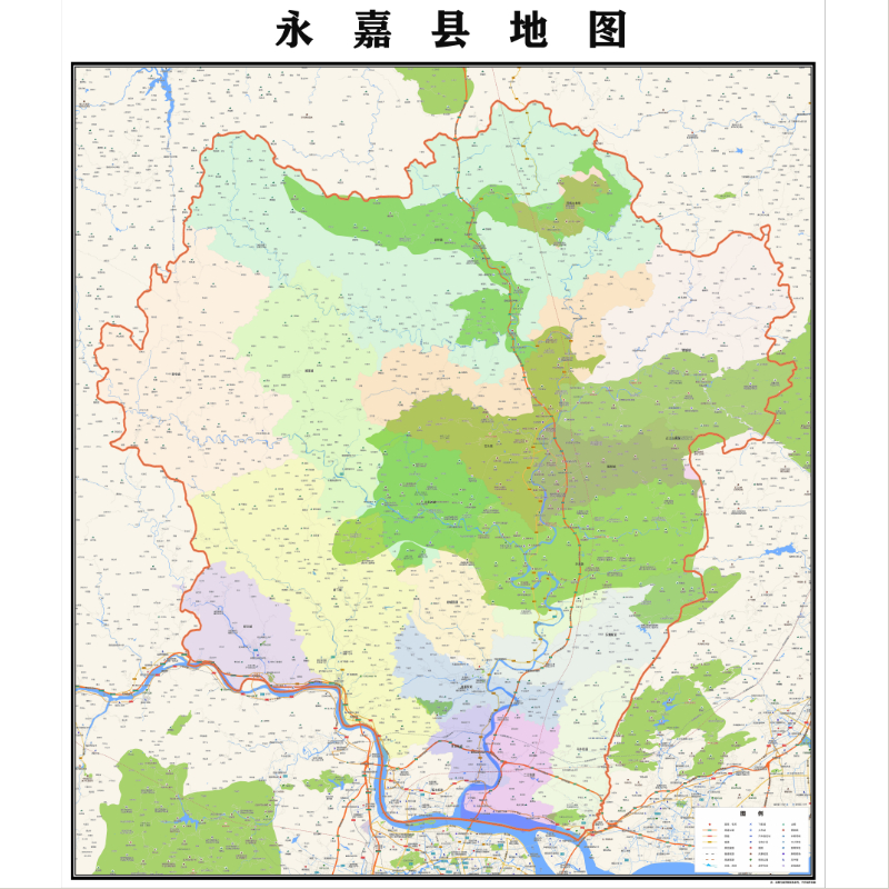 温州市永嘉县地图2023年行政区划市区主城区街道交通地图图片素材