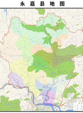 温州市永嘉县地图2023年行政区划市区主城区街道交通地图图片素材