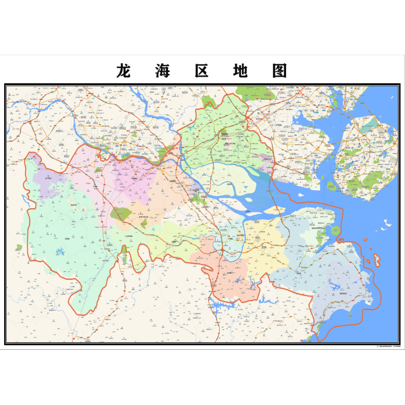 漳州市龙海区地图2023年行政区划市区主城区街道交通地图图片素材