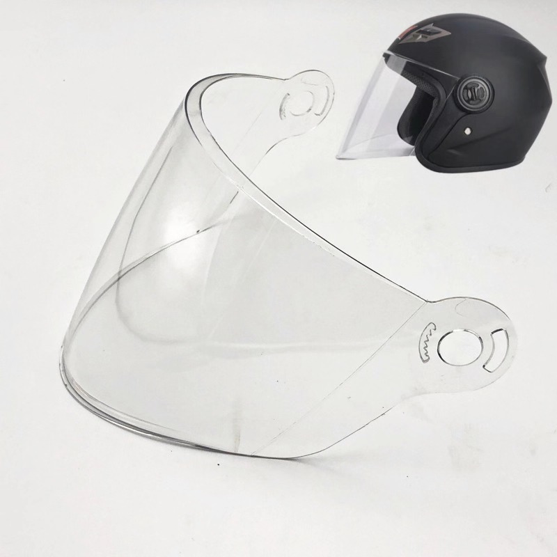 电动摩托车头盔镜片668冬季高清防雾半盔前挡风玻璃通用面罩包邮