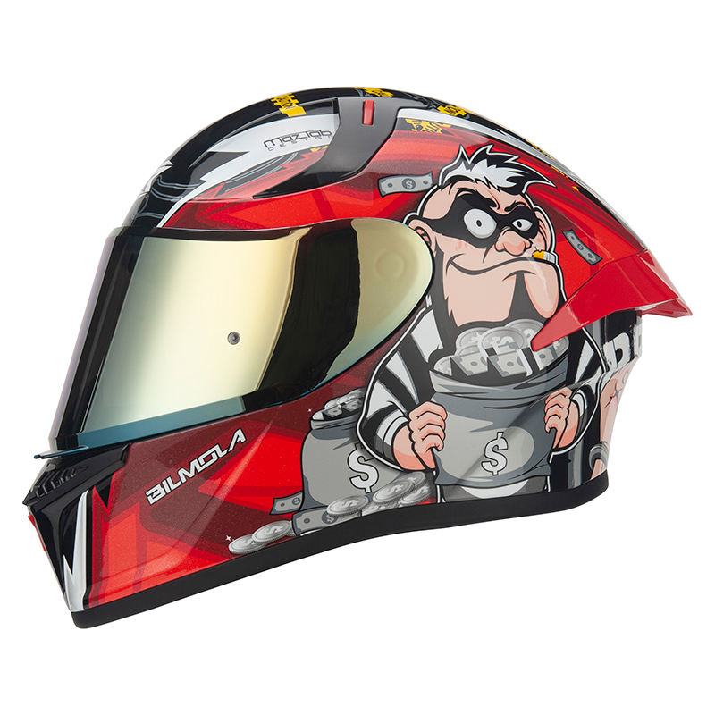 新款BILMOLA头盔假面骑士男女通用个性摩托车机车全盔防雾安全四