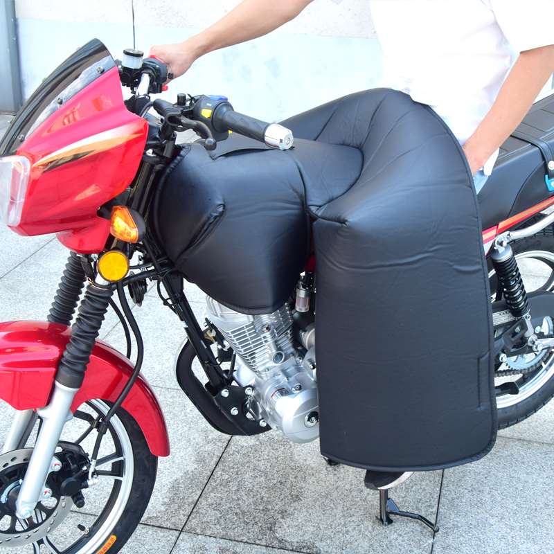 跨骑125摩托车挡风被分体挡风罩防水护膝冬季加厚保暖罩包油箱款