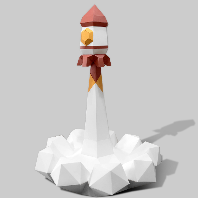 火箭筒摆设儿童创意手工diy折纸玩具3D立体家居装饰品店铺摆件
