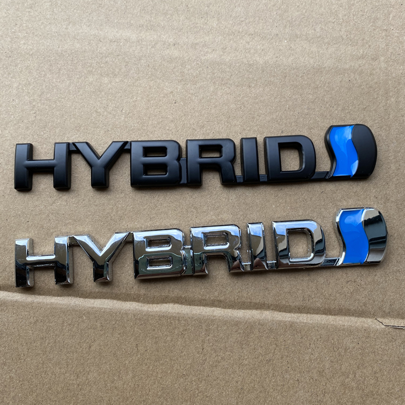 汽车混合动力HYBRID英文字母车标志贴通用O个性改装金属车标尾标