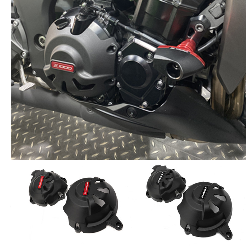 摩托车配件适用川崎Z1000 Z1000R 10-21年发动机边盖防摔胶保护罩