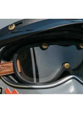 福禄车库复古机车哈摩托雷通用大框防风镜护目镜可戴眼镜3/4半盔