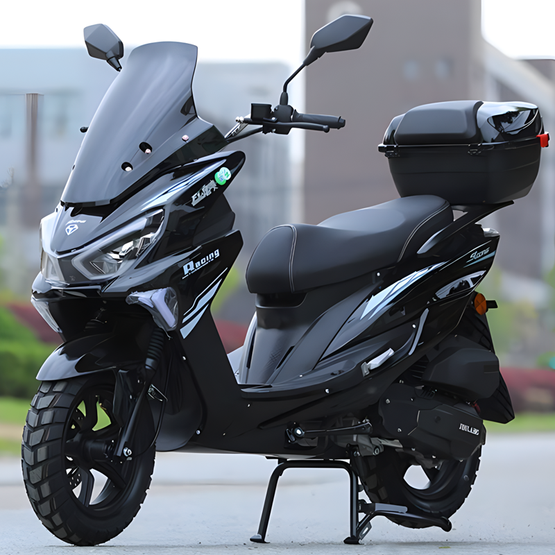 全新国产150cc发动机踏板车电启动越野式大踏板两轮摩托车可上牌