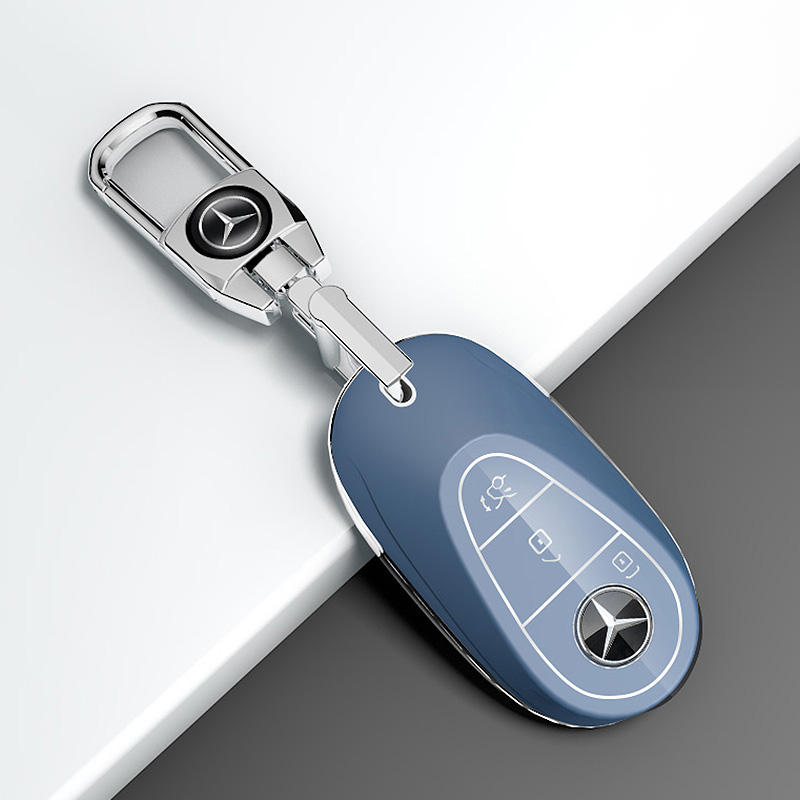 新款奔驰EQE350专用车钥匙套包扣SUV高级男女士遥控保护壳个性链