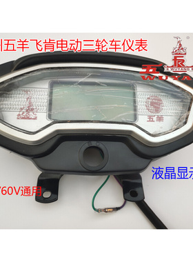 广州五羊电动三轮车液晶仪表盘48V60V2V通用飞肯三轮车速度显示