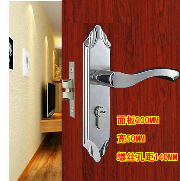 单舌门锁具不锈钢卧室内套装卫生间家用执手通用型装修旧门换配锁