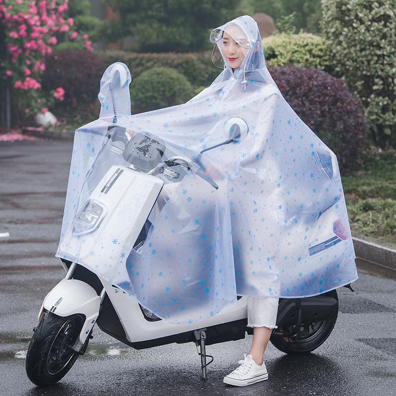 电瓶电动车雨衣骑行雨衣女时尚透明连体单人成摩托自行车雨披