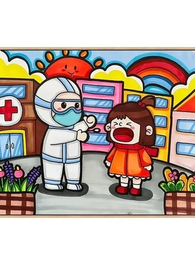 抗疫疫情逆行者diy数字油画中国抗疫英雄手绘涂色减压丙烯油彩画
