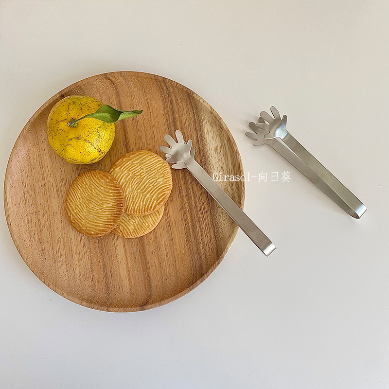 “吃零食神器“吃薯片可爱小手掌零食夹冰块不锈钢方糖水果创意