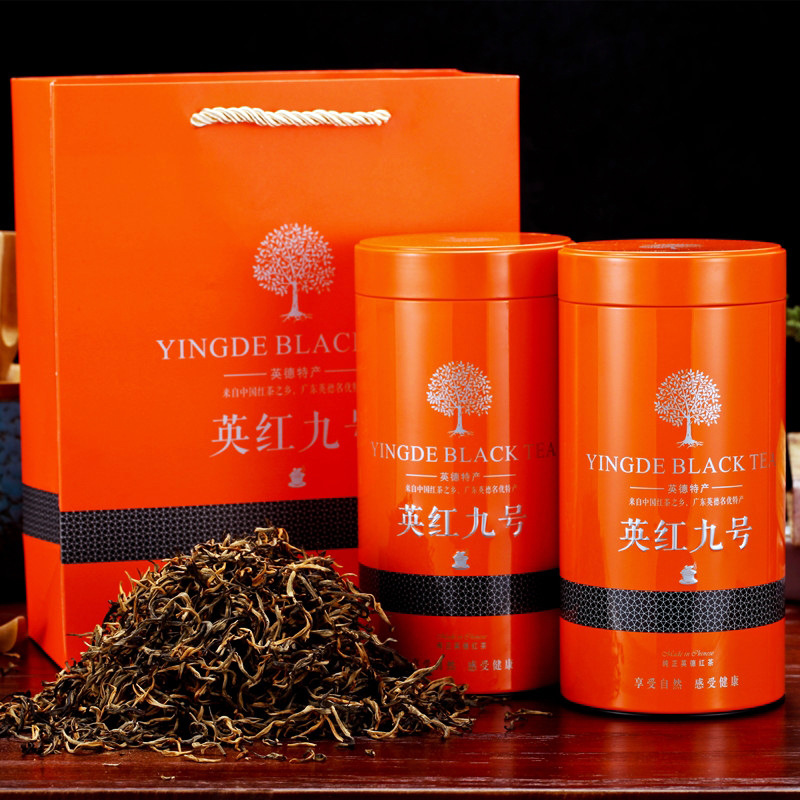 一级红茶英红九号春茶罐装加礼袋原产地老树送礼茶叶清远英德红茶