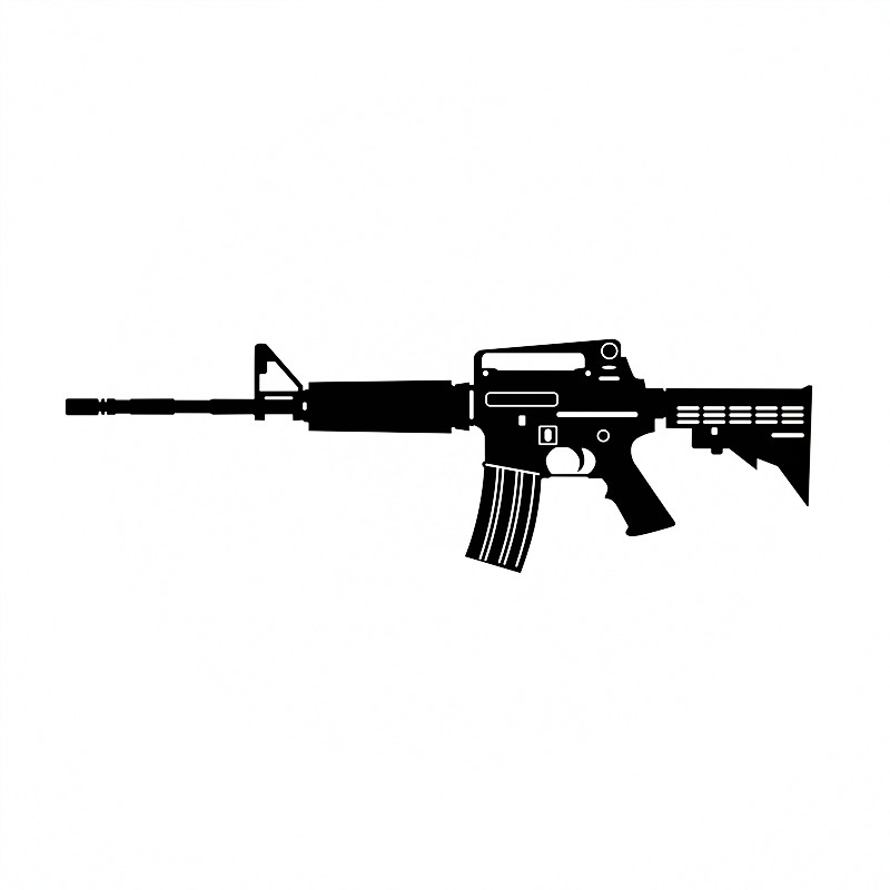 防水反光汽车贴纸电动摩托军迷武器贴画A15美国M4A1突击步枪剪影