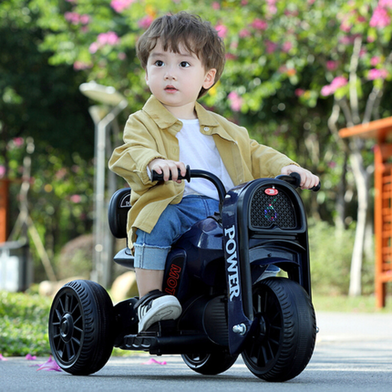 儿童电动摩托车男女宝宝玩具车可坐人小孩充电三轮车带遥控电瓶车