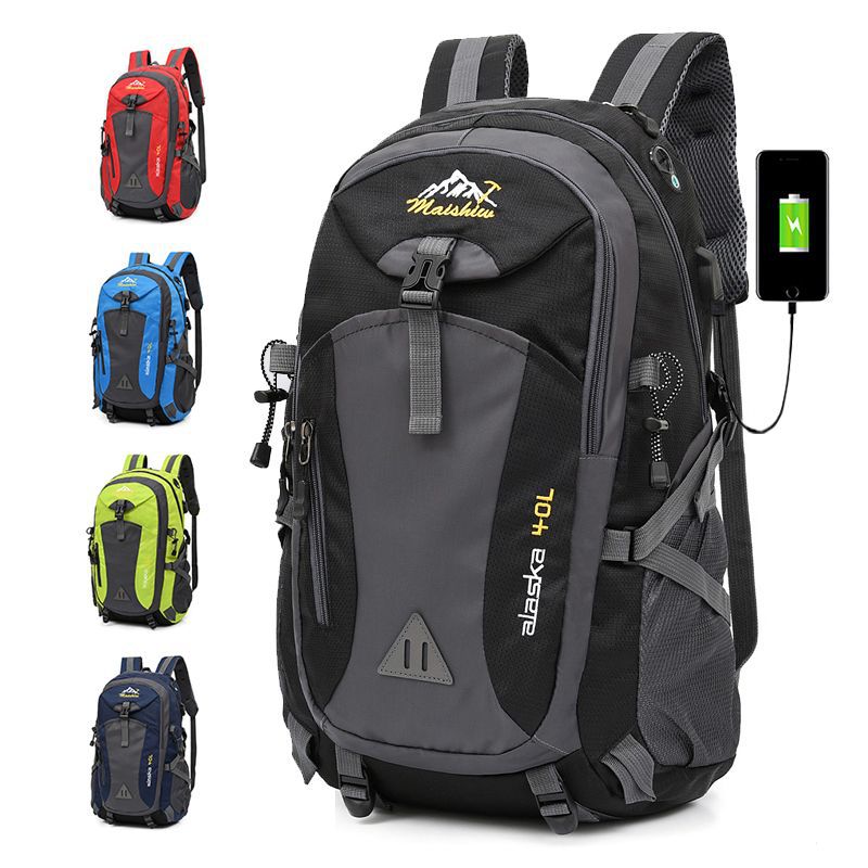 新款背包usb充电双肩包男女运动书包轻便户外登山包大容量旅行包