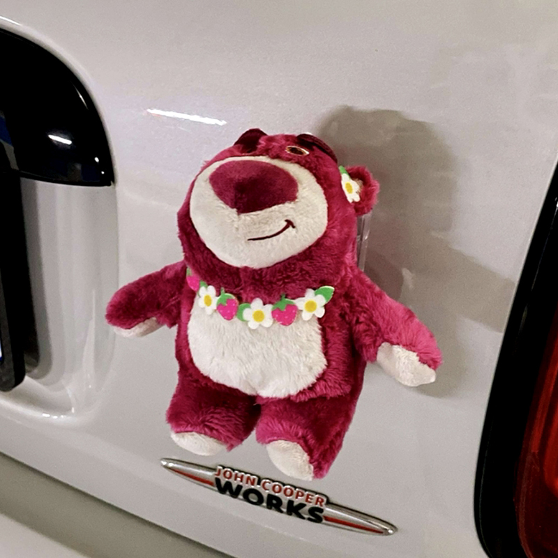 草莓熊车尾挂件车外后备箱尾部公仔摩托车玩偶汽车摆件车载装饰品