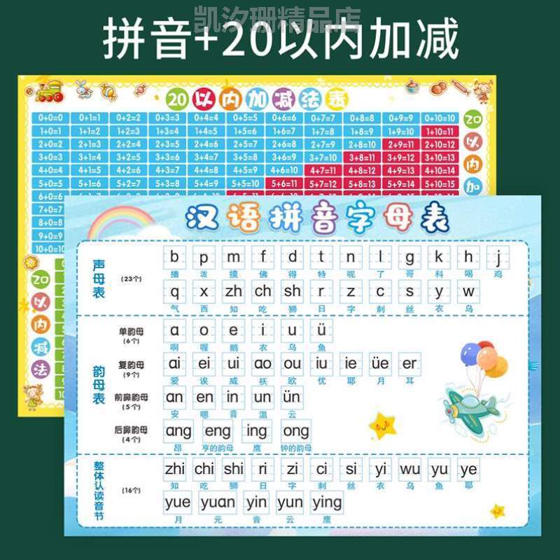 全表挂整体]韵母一年级声母墙贴认拼音字母拼读26读音节个汉语表