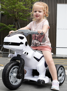 儿童电动车男女摩托车可坐宝宝玩具车小孩充电三轮车恐龙款电瓶车