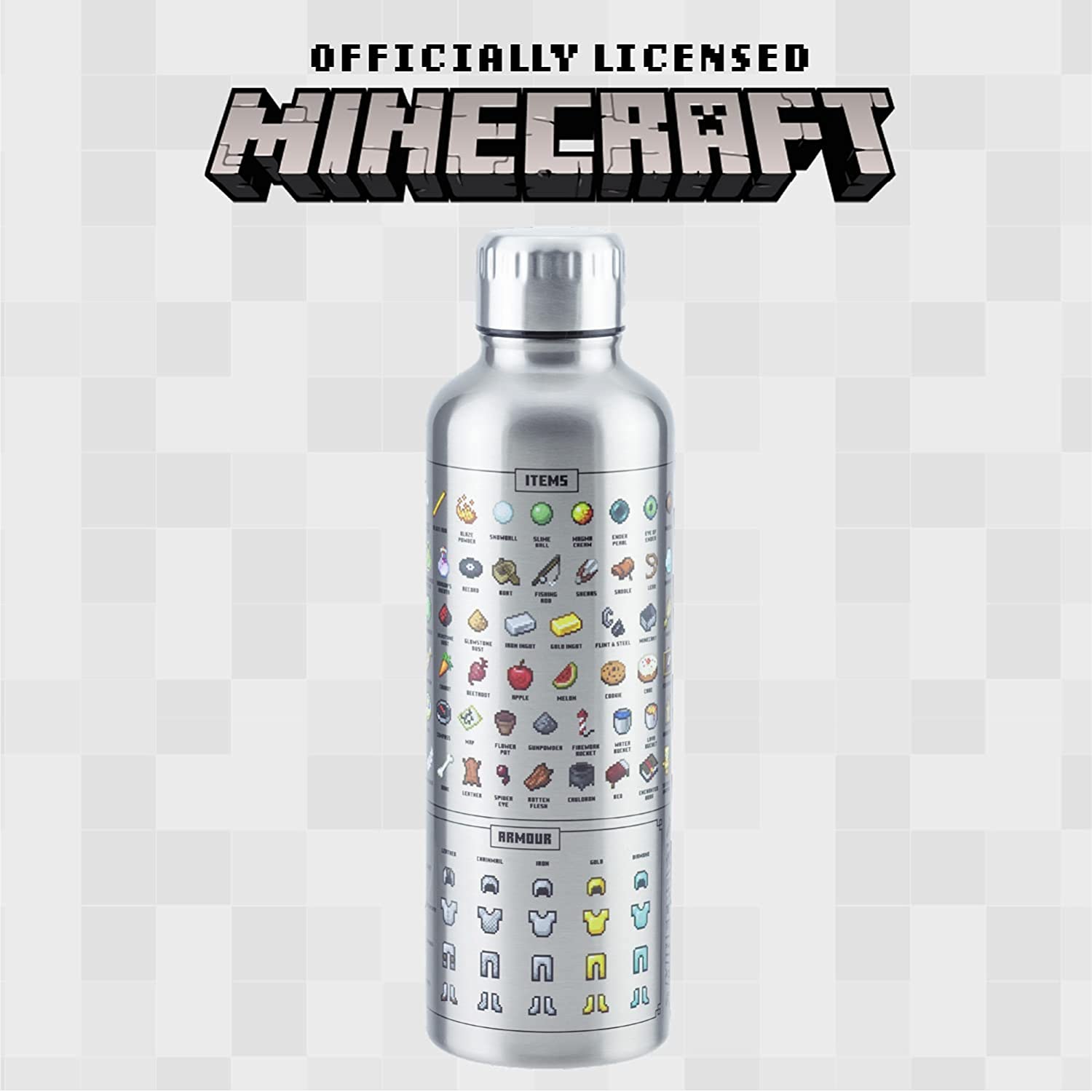 Minecraft我的世界不锈钢金属保温水瓶火把水杯游戏图标水瓶礼物