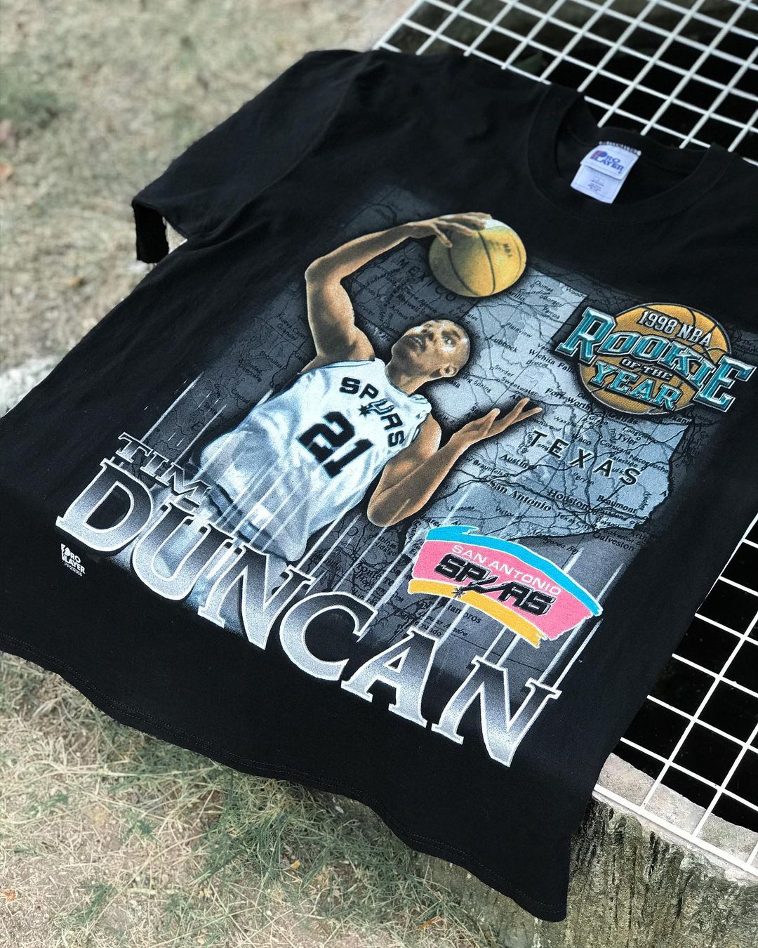蒂姆邓肯Timothy Duncan篮球运动员复古美式ing风嘻哈宽松短袖T恤