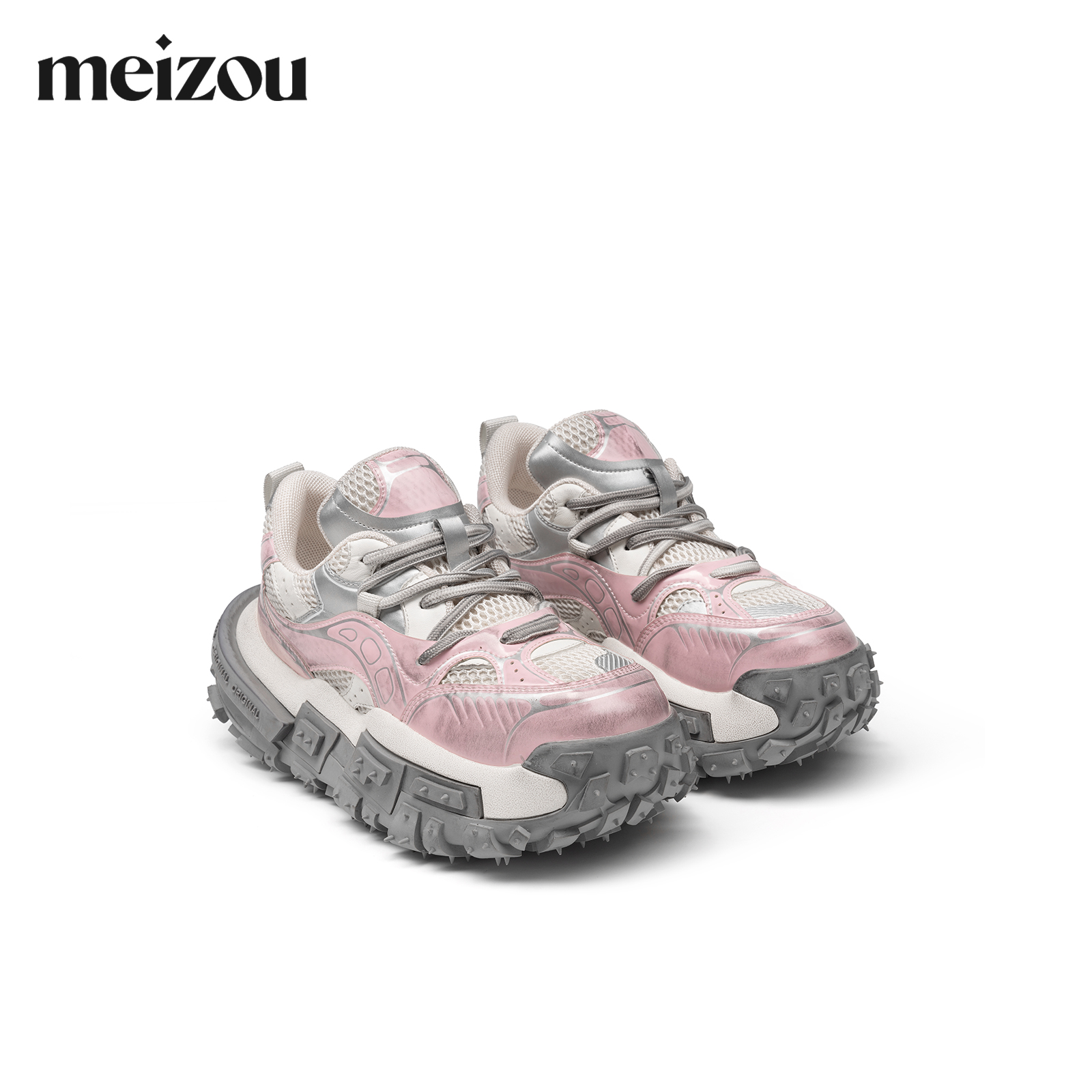 Meizou/魅奏 老爹鞋女款2024夏季新款厚底脏脏鞋轮胎鞋休闲鞋C851