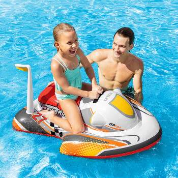 新款 INTEX儿童成人水上坐骑游泳圈玩具浮排座圈充气浮床摩托艇