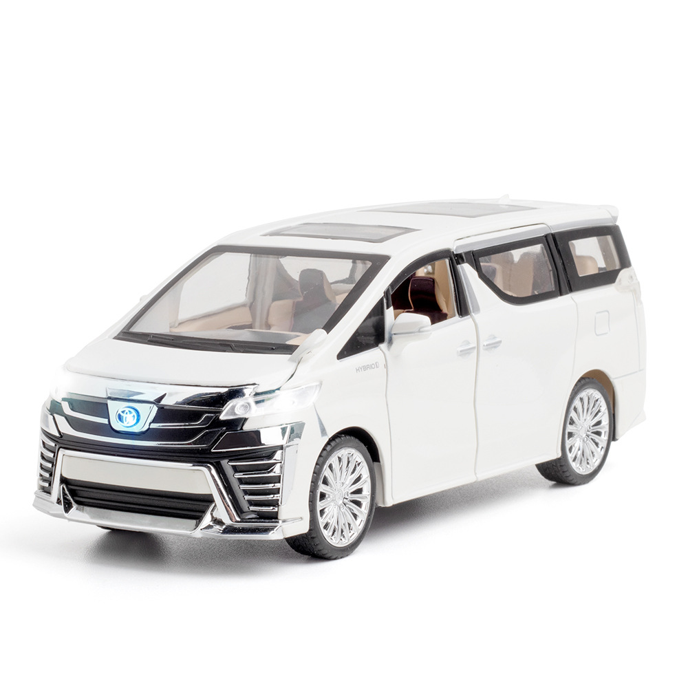 车致1：24丰田威尔法车标可亮仿真合金车模型SUV回力声光儿童玩具
