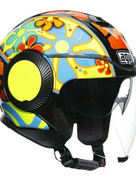 AGV意大利摩托车头盔 ORBYT 男女双镜片4/3半盔机车电动车单声道