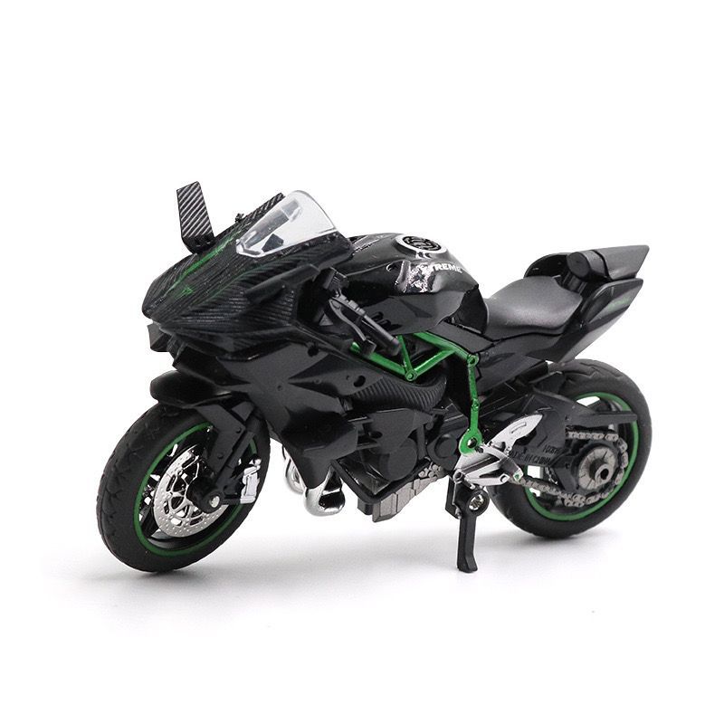 川崎H2R摩托车模型合金仿真机车玩具手办男孩生日蛋糕摆件