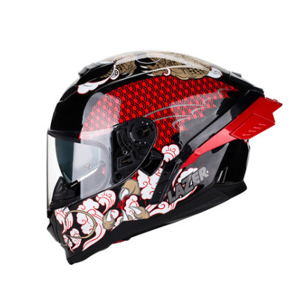 LAZER 摩托车头盔全盔 双镜片大尾翼四季盔眼镜槽个性跑盔赛盔